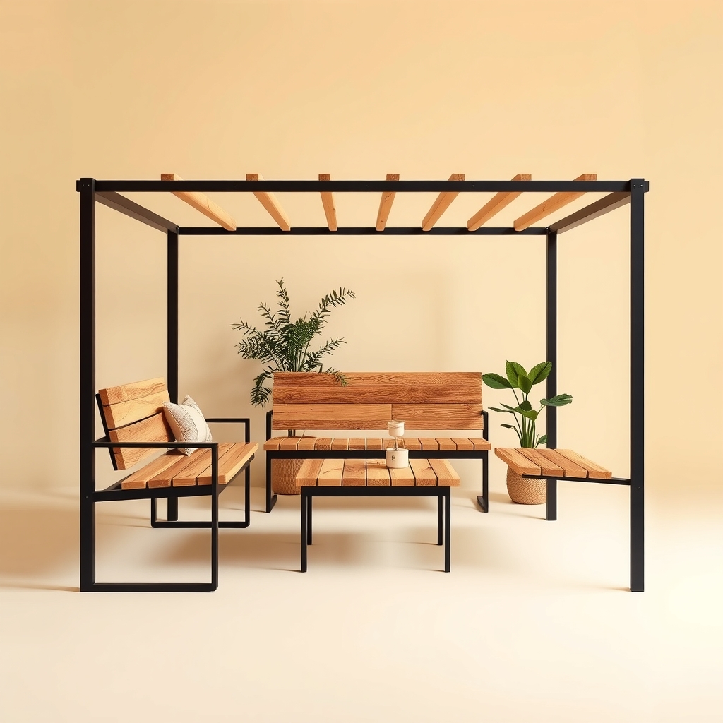 Juego de jardín estructura de hierro
